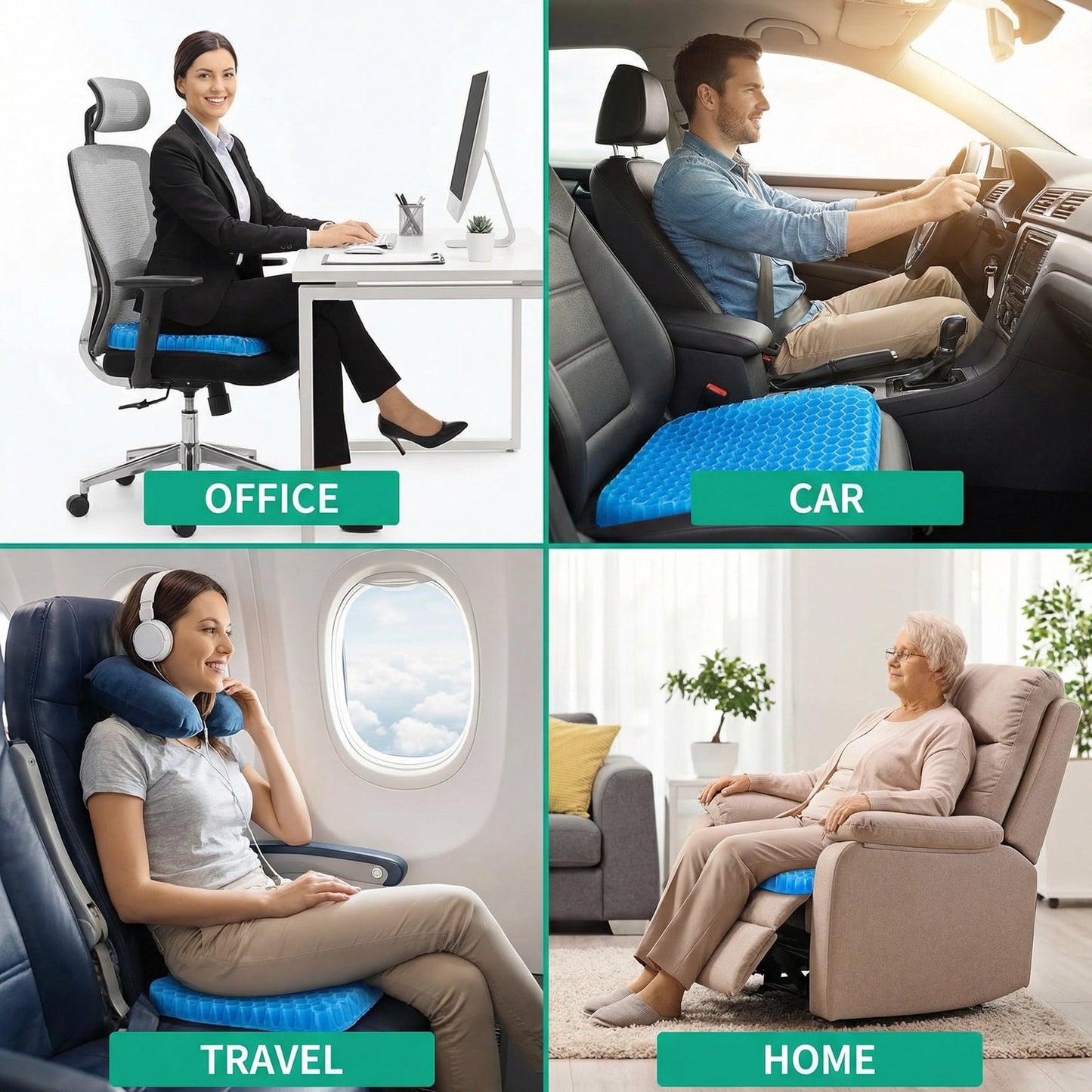 CoolPro - Ergonomic Cooling Gel Seat Cushion