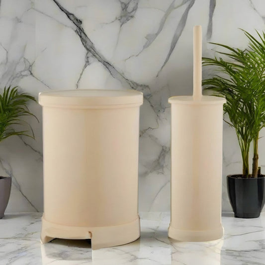 2 Piece Dustbin with Brush Set