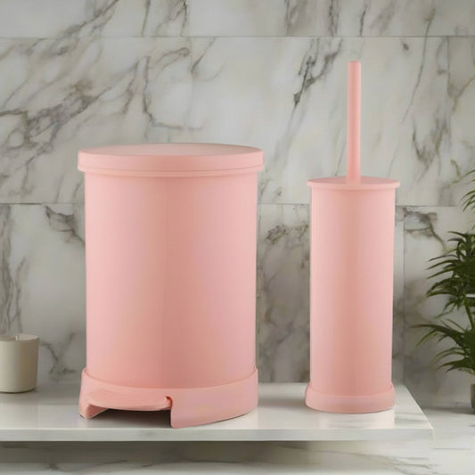 2 Piece Dustbin with Brush Set