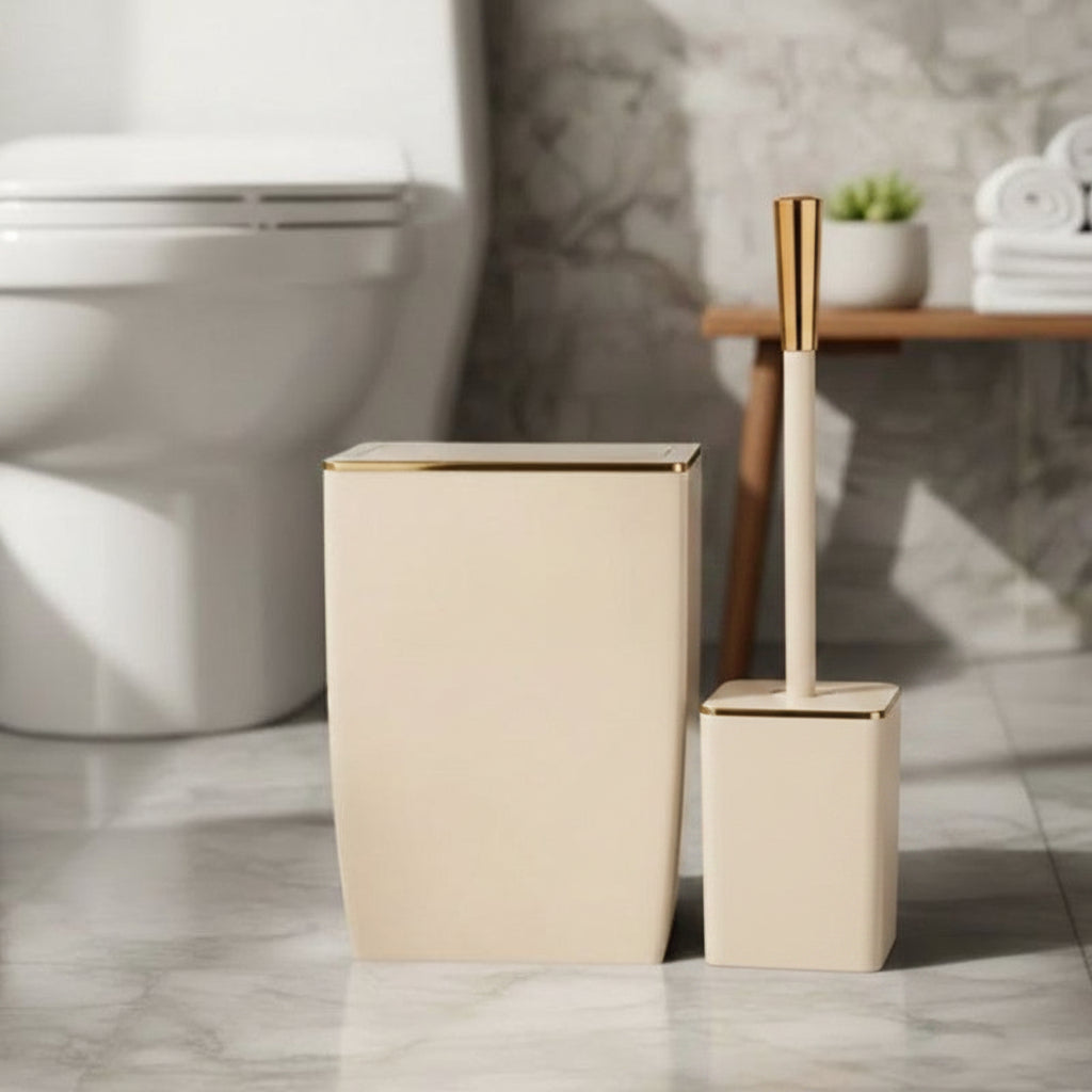 Luxe Swing 6.5Liters Dustbin & Brush Set
