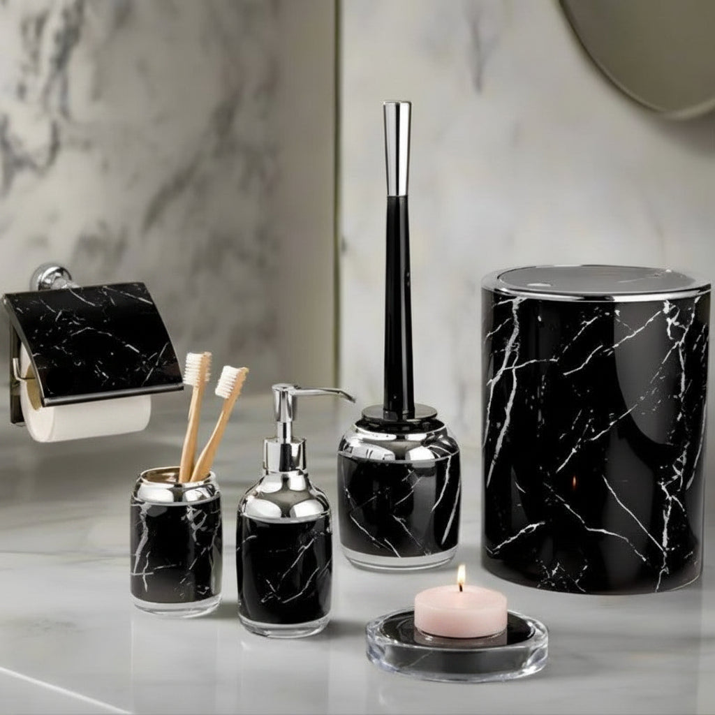 Elegant Marble 6 Piece Bathroom Set