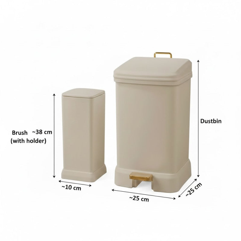 Edge Clean Rectangle Dustbin & Brush Set
