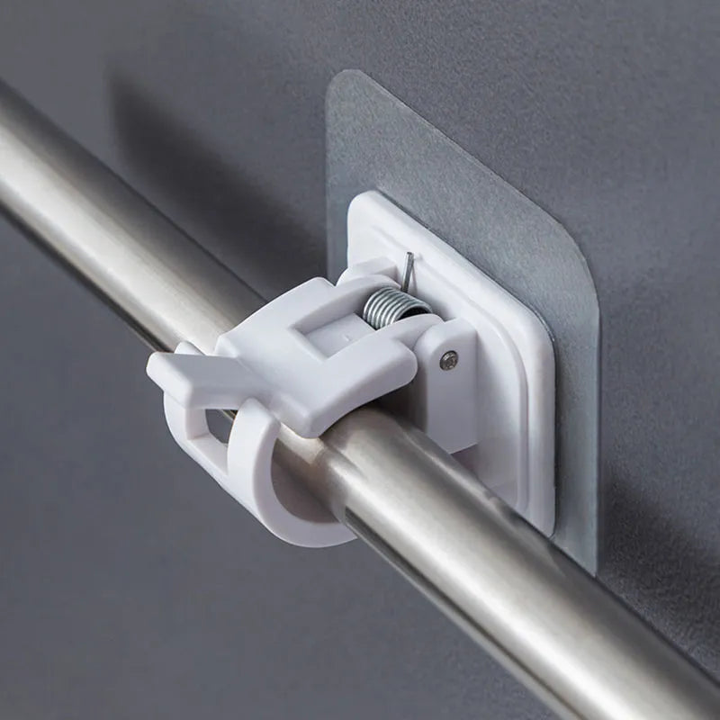 Pack of 2 Transparent PVC Adhesive Curtain Rod Hooks