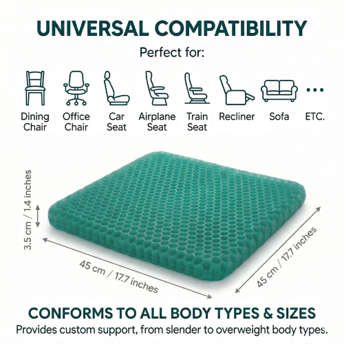CoolPro - Ergonomic Cooling Gel Seat Cushion