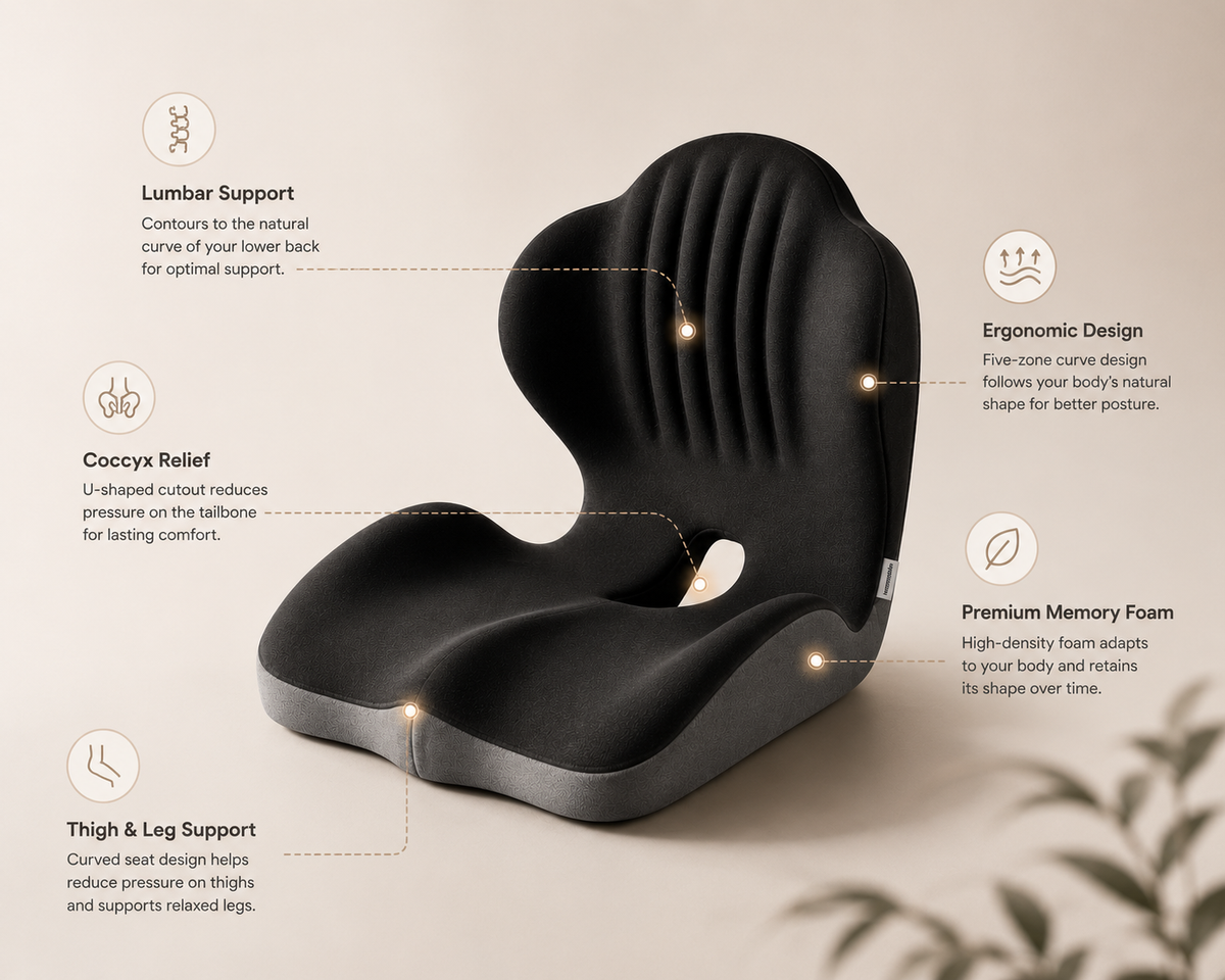PosturePro - Ergonomic Back Support Seat Cushion