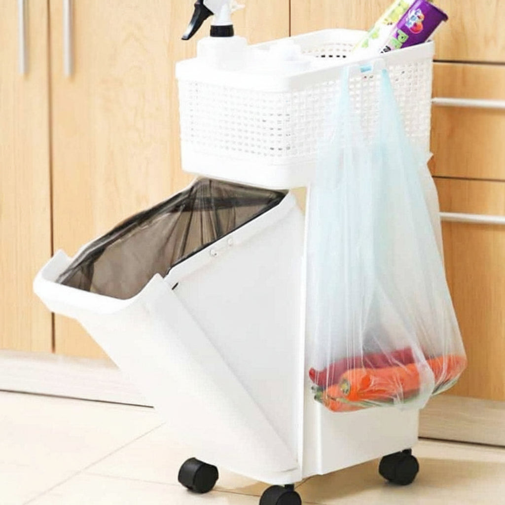 Vertical Storage & Trash  Dustbin with Wheels